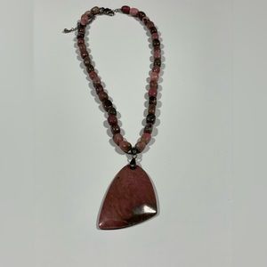 Beautiful pink natural stone necklace